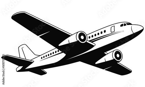 airplane on a white background