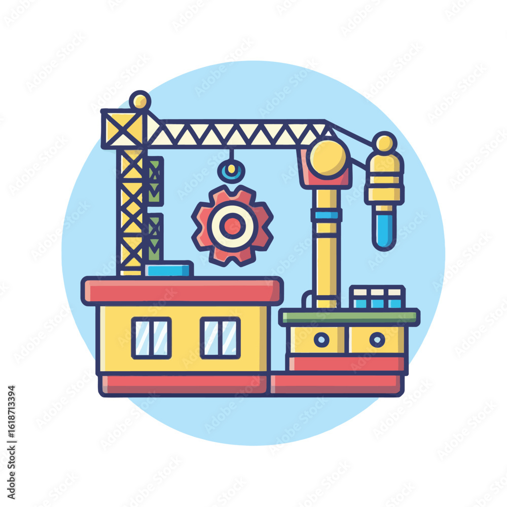 Naklejka premium illustrations vector construction industry building machine