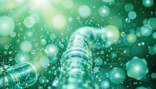 Green Hydrogen Production Process Industrial Facility Photography Underwater Environment Close-up View Sustainability
