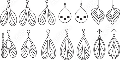 Collection of stylized earrings with varied designs jewelry fashion