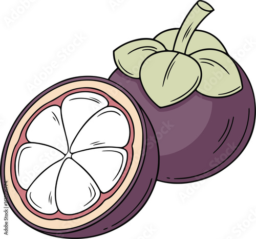 Vector Illustration of Fresh Mixed Fruits