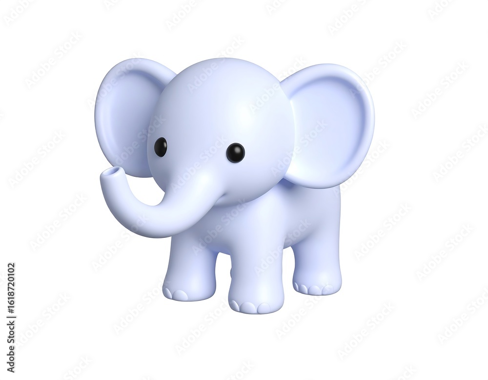 Naklejka premium Cute light-blue elephant cartoon