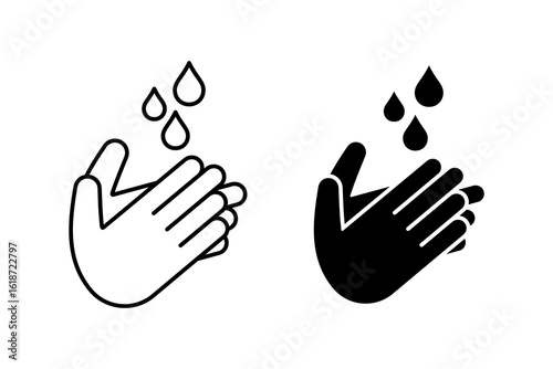 Wash your hands icon. Hand wash icon vector. Washing hands to keep clean vector icon. Clean hands icon vector.