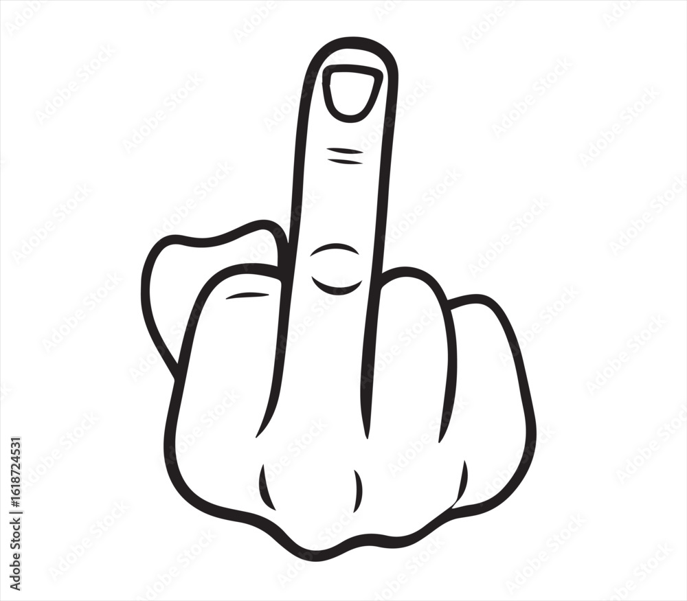 Obraz premium Middle Finger Svg