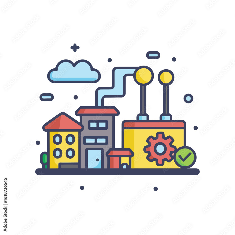 Naklejka premium illustrations vector construction industry building machine