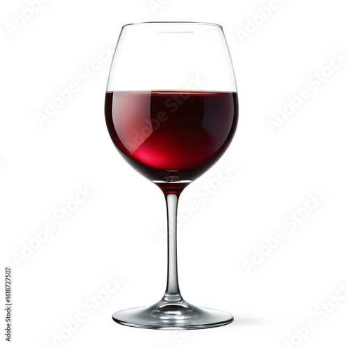 Wine glass with red wine isolated on transparent background