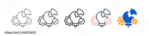 Solution different style icons set vector illustration. 