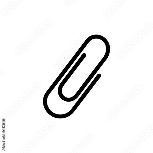 Simple Paperclip Outline Icon for Attachments and Office Supplies