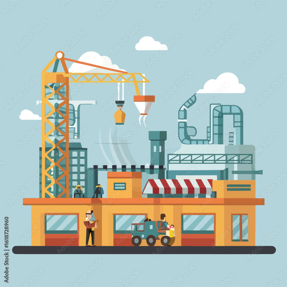 Fototapeta premium illustrations vector construction industry building machine