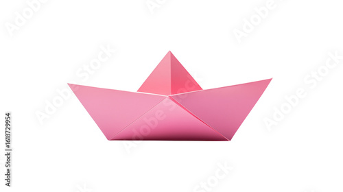 Wallpaper Mural Isolated close up of a pink paper boat origami on a transparent background in studio lighting setup Torontodigital.ca