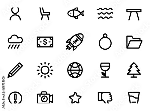 Diverse Icons Collection Graphic Design Elements vector shape