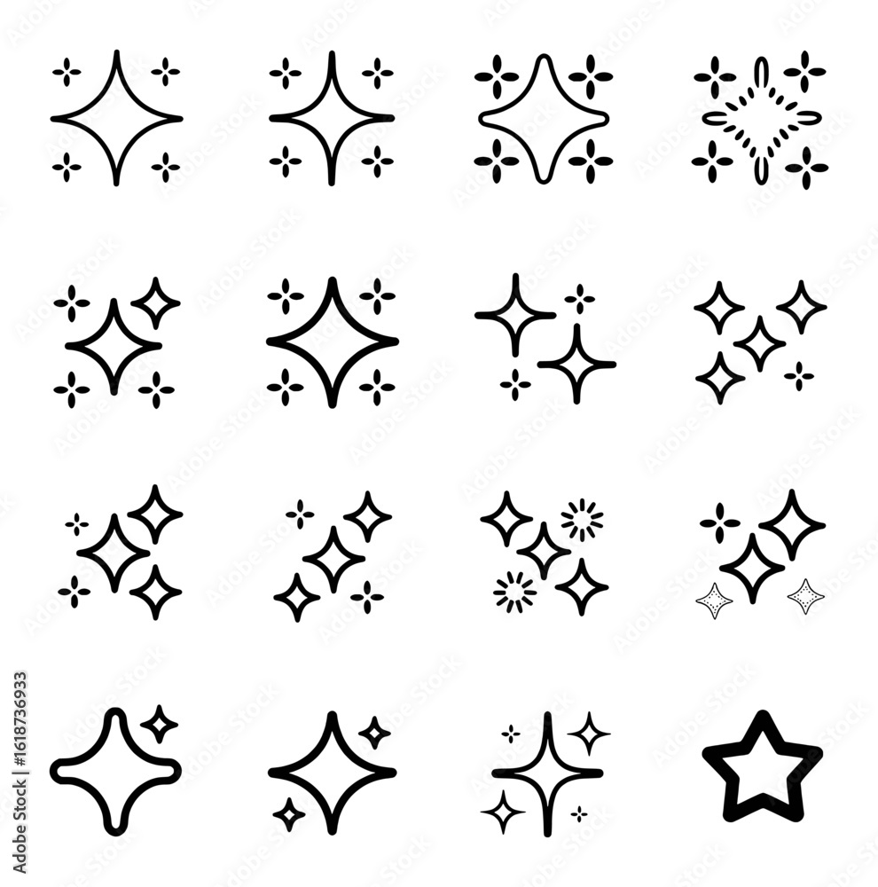 Obraz premium Sparkle Starburst Shine Icon Set vector