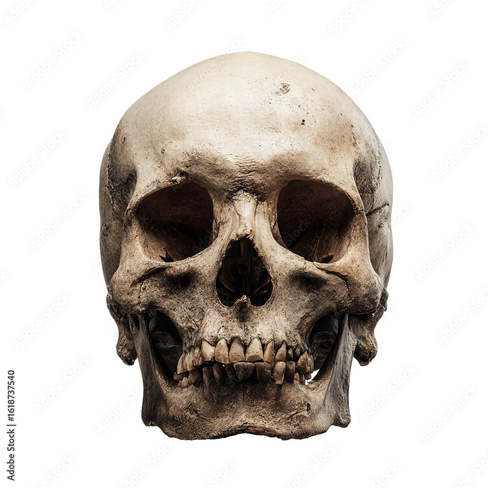 Obraz premium Human skull isolated on transparent background