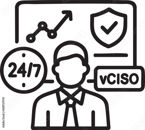 A virtual CISO delivers 24/7 cybersecurity, ensuring robust data protection, strategic growth, and effective risk management for businesses.