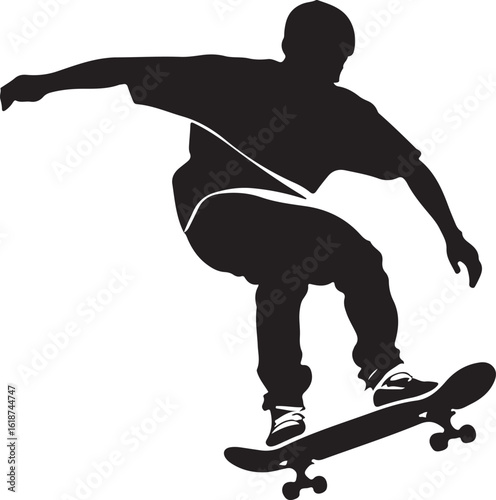 Skateboarder skateboarding silhouette
