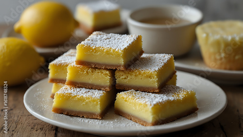 Plate of lemon bars.