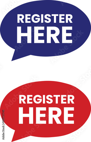 Register here button vector graphic sign up now icon