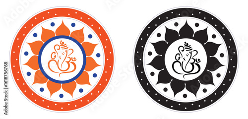 Lord of Ganpati for happy Ganesh Vector illustration. Ganesh Chaturthi background. 