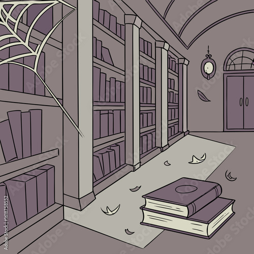 illustration of a bedroom with furniture