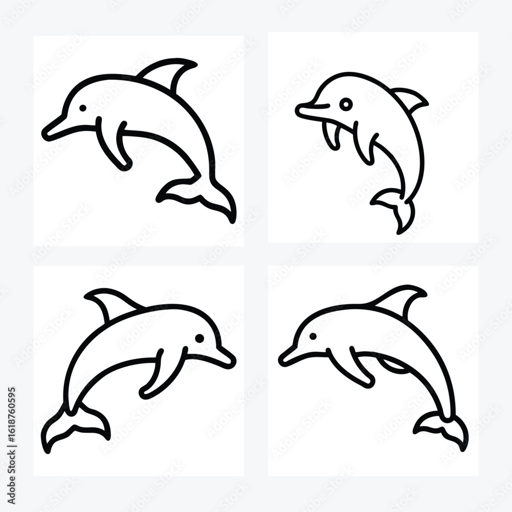 Fototapeta dolphin dancing vector art design