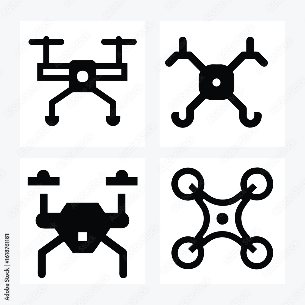Obraz premium Flying Drone Icon Vector Art.