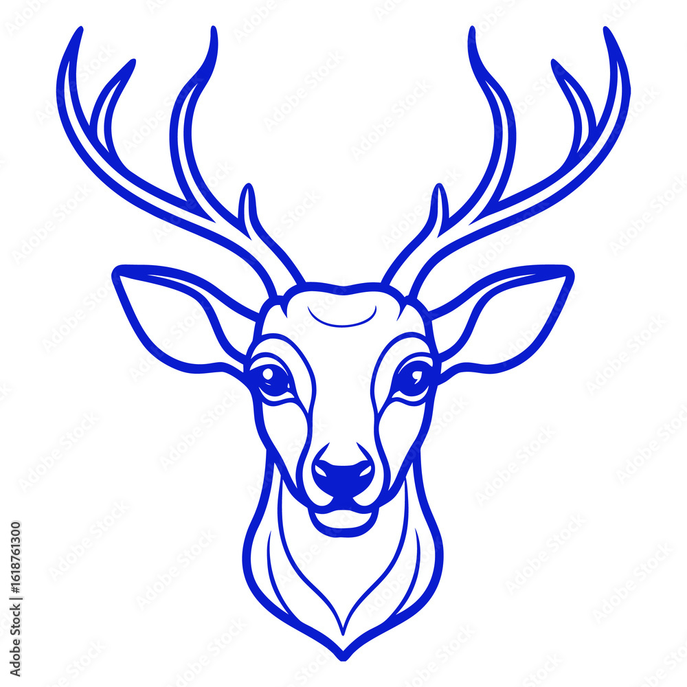 Naklejka premium deer head line art image