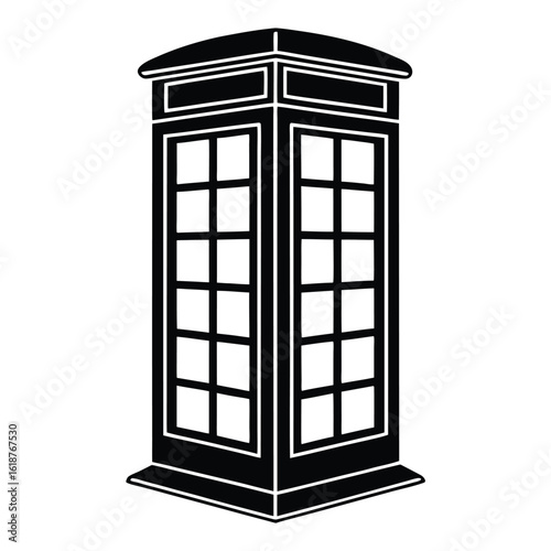 Modern cubicle silhouette black vector icon