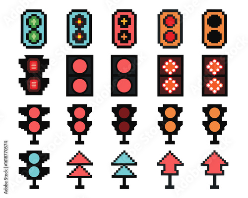 Comprehensive assortment of monochrome road safety symbols for diverse signage applications featuring warning regulatory and informational markers