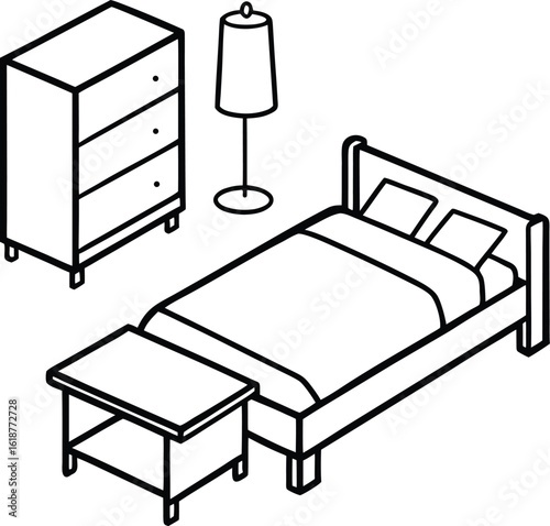 dorm with tidy bed posters and cup of tea