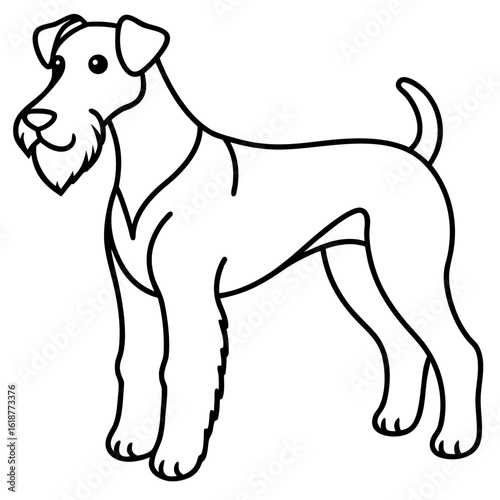 Airedale Terrier Outline SVG – Standalone Dog Figure for Terrier Breed Art & Design