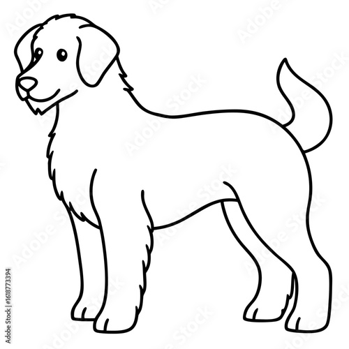 Airedoodle Outline SVG – Standalone Dog Figure for Hybrid Breed Art & Design