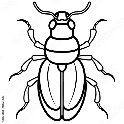 Ambrosia Beetle Outline SVG – Standalone Insect Silhouette Vector Design