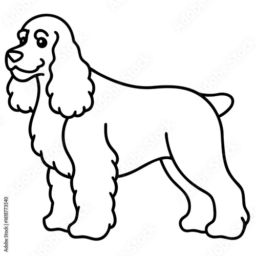 American Cocker Spaniel Outline SVG – Standalone Dog Silhouette Vector