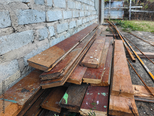 Neatly arranged wooden planks with natural textures and earthy tones. Ideal for background use, product mockups, or interior design concepts with a rustic or organic aesthetic.