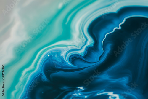 Swirling ocean currents blue and green abstract white