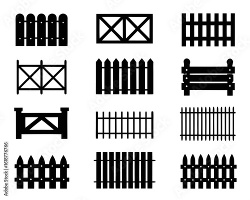 Collection of stylized boundary and barrier graphics featuring a textured black background with yellow cyan and magenta accents for diverse design applications