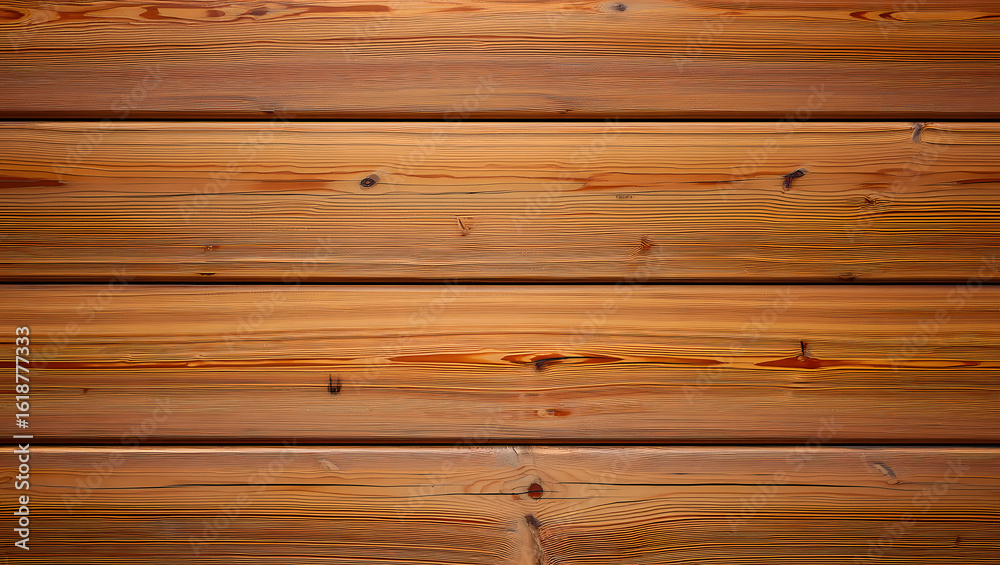 Fototapeta premium Detailed Close Up of Horizontal Wooden Planks Showcasing Natural Wood Grain Texture and Warm Rustic Tones Ideal for Backgrounds