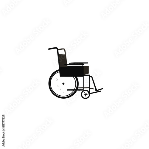 Wheelchair silhouette on a isolated background.