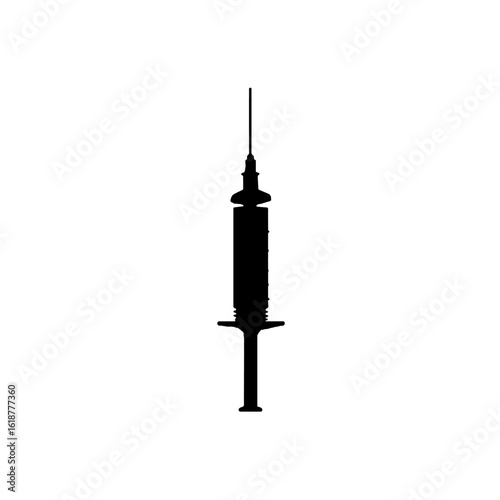 A close-up of a medical syringe.