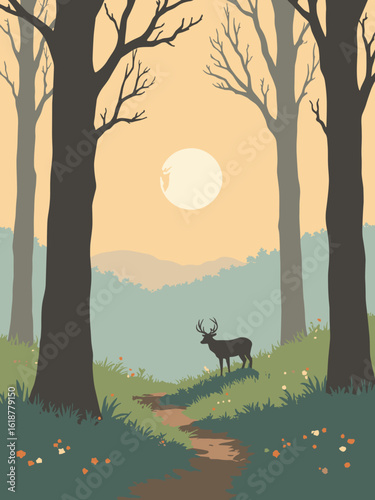 St Helens – Blinkbonny Woodland Sculpture Trail in wood brown, leaf green, moss gray, and dawn light amber