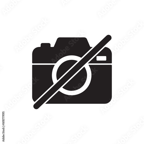 No Flash Photo, Camera Lighting Off Solid Flat Vector Icon Isolated on White Background.
