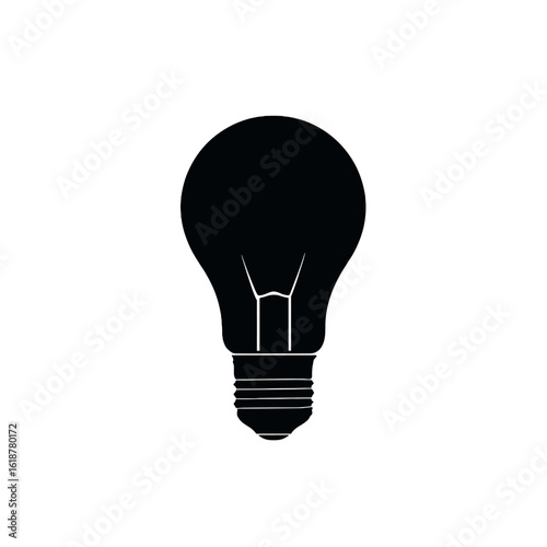 An innovative idea represented by a single light bulb silhouette.