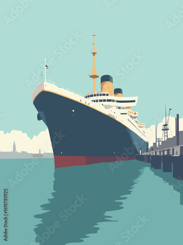 Belfast – Titanic Belfast angular exterior by docks in aluminum silver, water teal, industrial gray, and sky blue