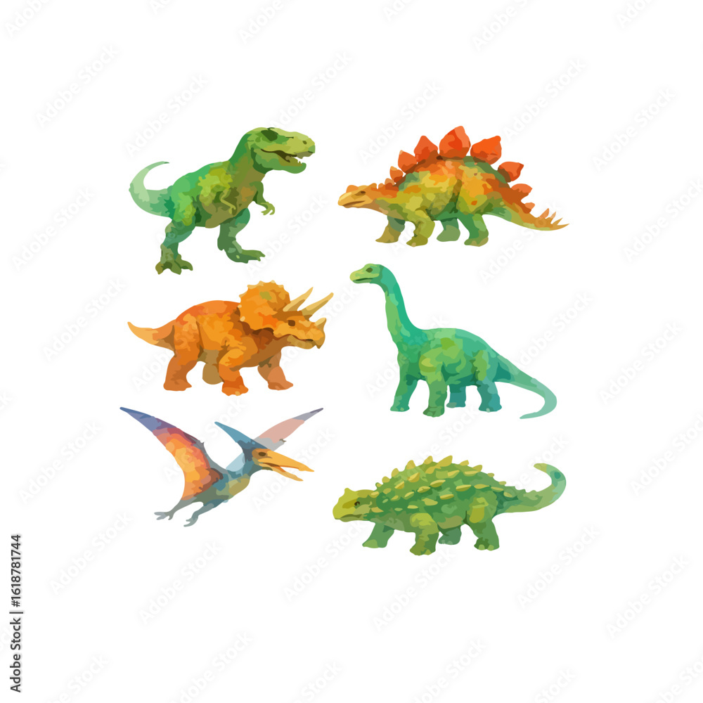 Naklejka premium set of funny cartoon dragons