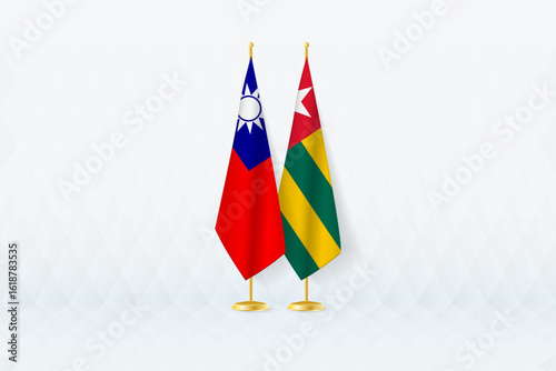 Taiwan and Togo Flags Side by Side, Symbol of International Partnership.