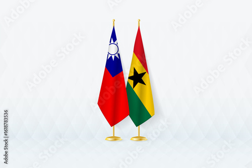 Taiwan and Ghana Flags Side by Side, Symbol of International Partnership.