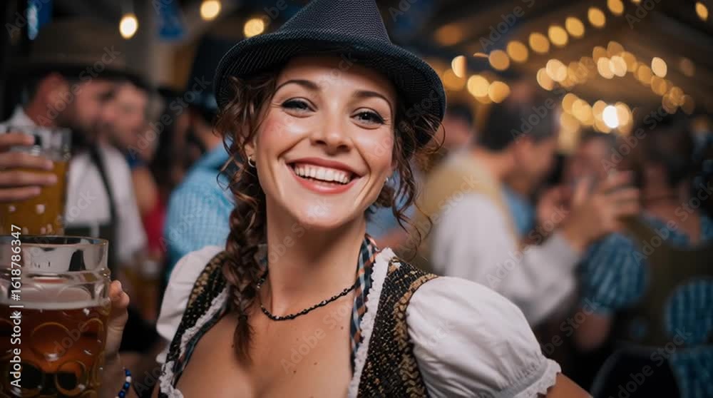 Oktoberfest festival - Bavarian September holiday tradition based in Germanic culture to celebrate the seasonal fall harvest with beer and bread