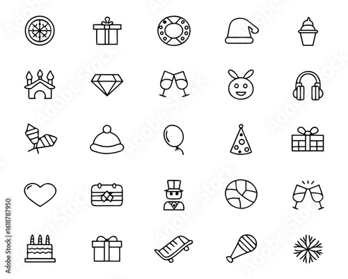 Premium quality collection of forty diverse icons representing various concepts presented in a cohesive and visually appealing graphic design set
