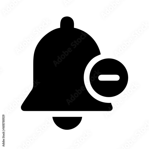 Bell minus icon vector illustration