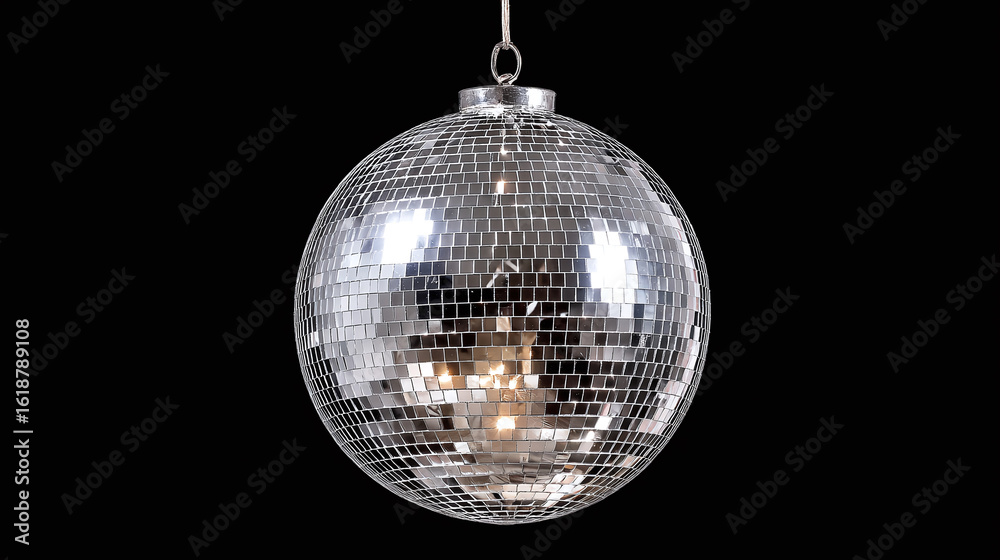 Fototapeta premium Sparkling Disco Ball: Reflecting Light and Adding Glamour to Any Event!